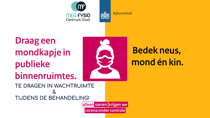Mea Fysio Centrum Oost RIVM mondkap richtlijn